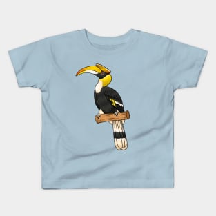 Great hornbill bird cartoon illustration Kids T-Shirt